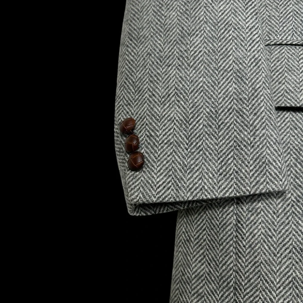 Country Squire Men's Wool Herringbone Blazer Jacket Sport Coat‎ Classic Fit 42